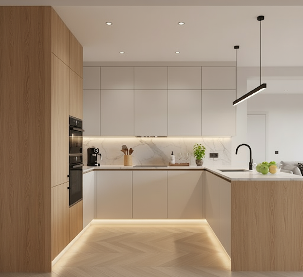 Mocha & Forest Pro Series Small U-Shaped Kitchen